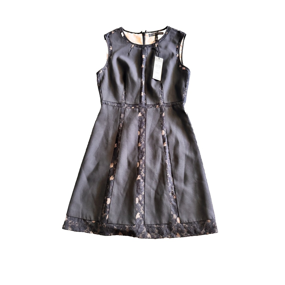 BCBG MaxAzria Dress Women's Size 6 black Tiered Lace Babydoll New